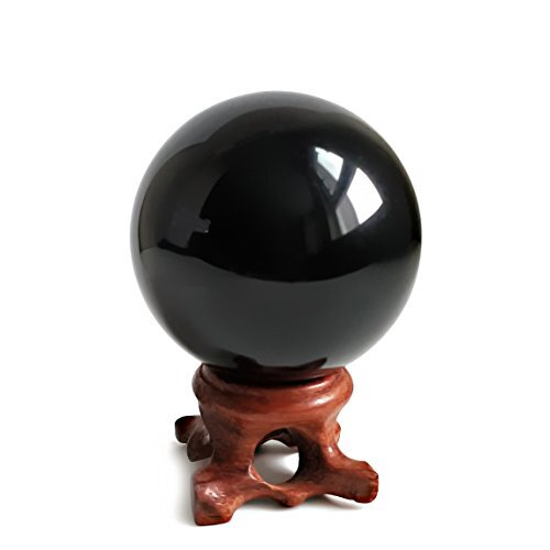 Mina Heal Obsidian Crystal Ball for Fengshui Ball, Meditation, Crystal 50 mm