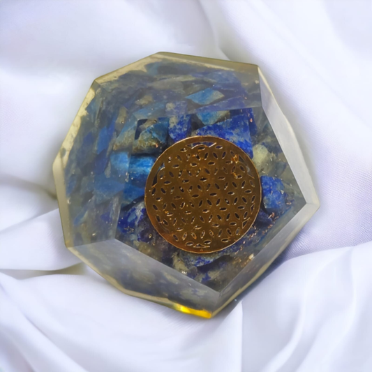 Blue Lapis Lazuli Orgonite Dodecahedron Crystal Geometric Healing  Reiki 40-45MM
