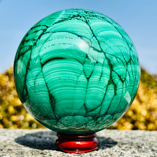 2.7LB Natural Malachite Quartz Sphere Crystal Ball Decoration Collection Gift