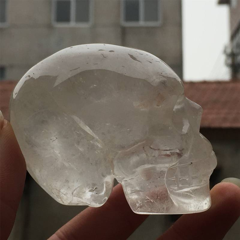 0.26kg Natural clear quartz skull carved Quartz Crystal skull Healing