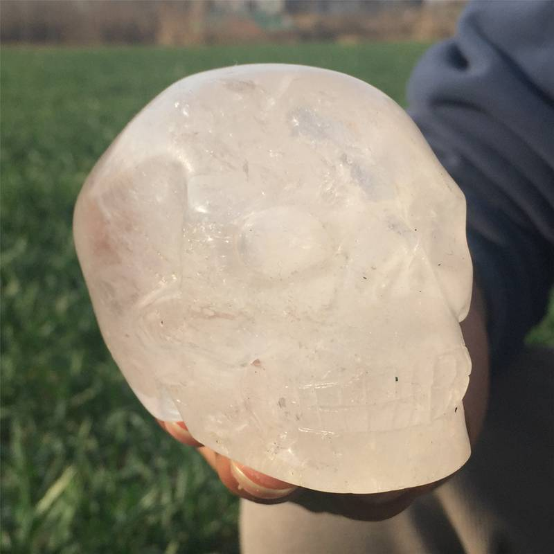 0.46kg Natural clear quartz skull carved Quartz Crystal skull Healing