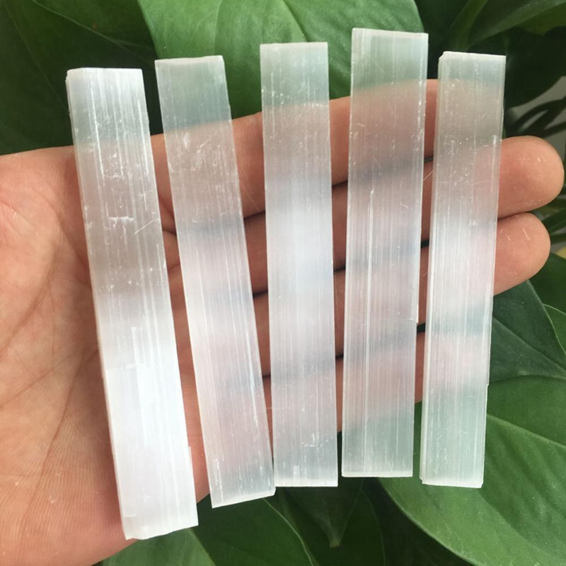 5-11cm Natural Quartz Crystal Selenite Stick Wand White Gypsum Obelisk Energy