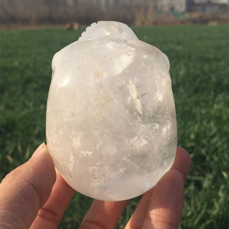 0.46kg Natural clear quartz skull carved Quartz Crystal skull Healing