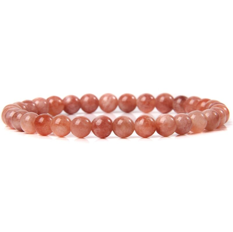 Handmade Natural 6mm Crystal Agates Stretch Bracelet for Women Men Jewelry Gifts