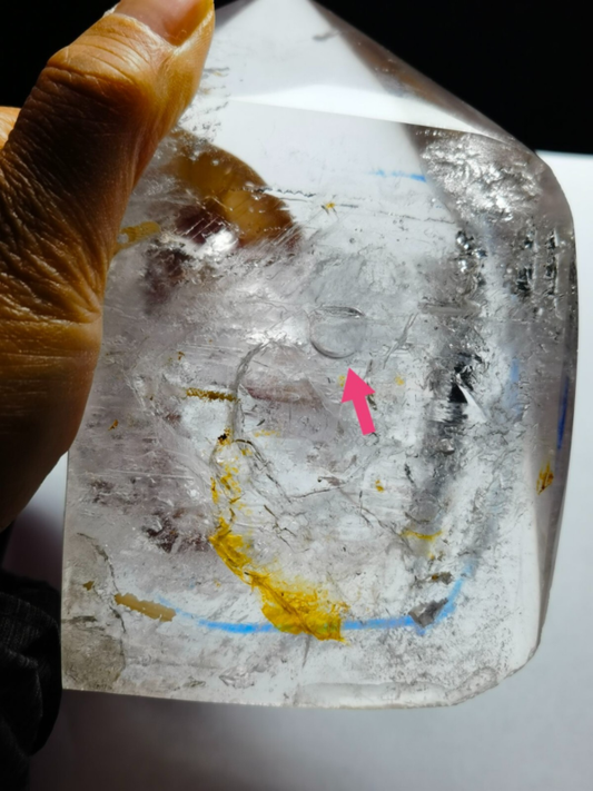 Collection Tibetan Crystal Point 2 Big Visible Moving Bubble Enhydro 5.47 in