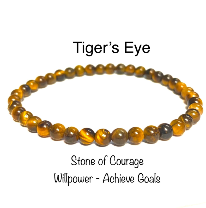 Natural Stone Stretch Bracelet 4mm - Healing Gemstone Beaded thin stackable USA
