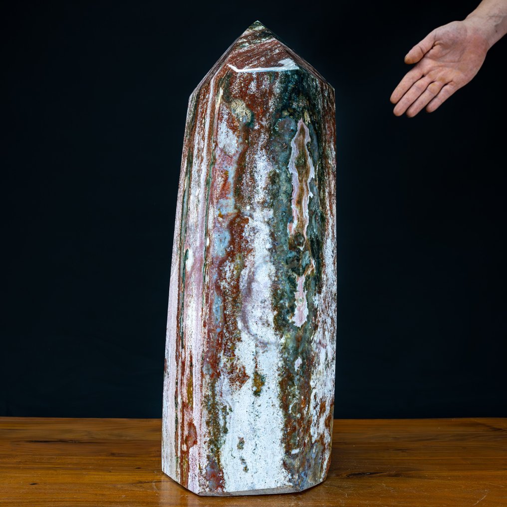 Large Natural Very Artistic Ocean Jasper - Agate Obelisk- 39187.42 g