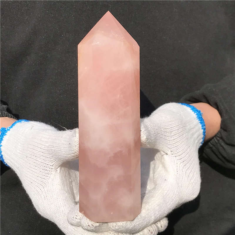 670g Natural Rose quartz obelisk quartz cystal wand point gem healing