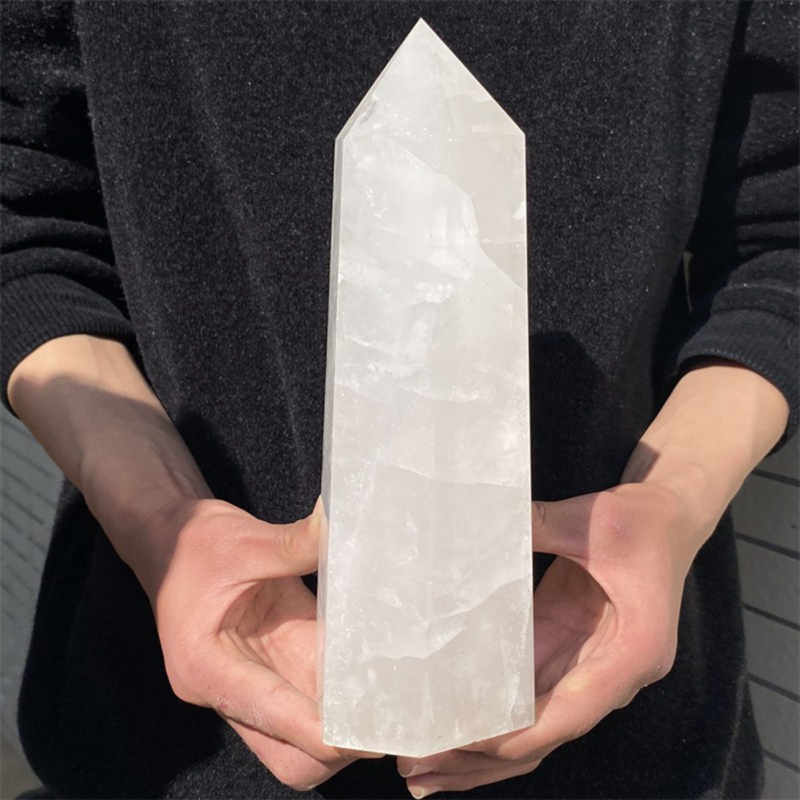 2550gNatural  White Quartz Obelisk Crystal Wand Point Healing Mineral Stone