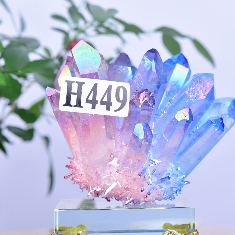 1.49LB Electroplated Color Crystal Cluster Crystal Mineral Reiki Healing