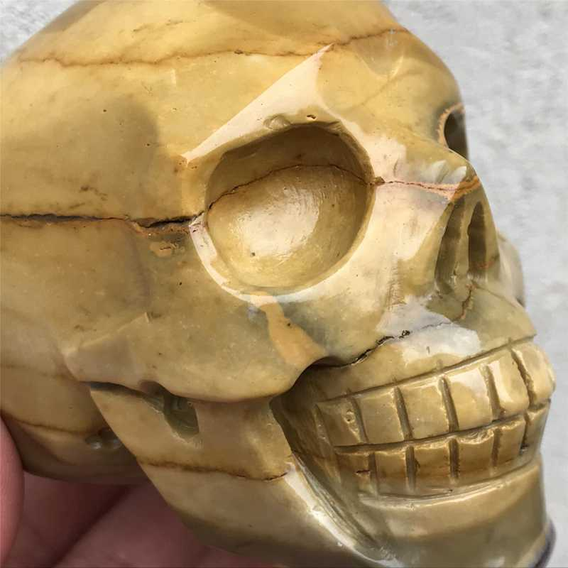 0.41kg Natural Mookite Jasper skull carved Quartz Crystal skull Healing