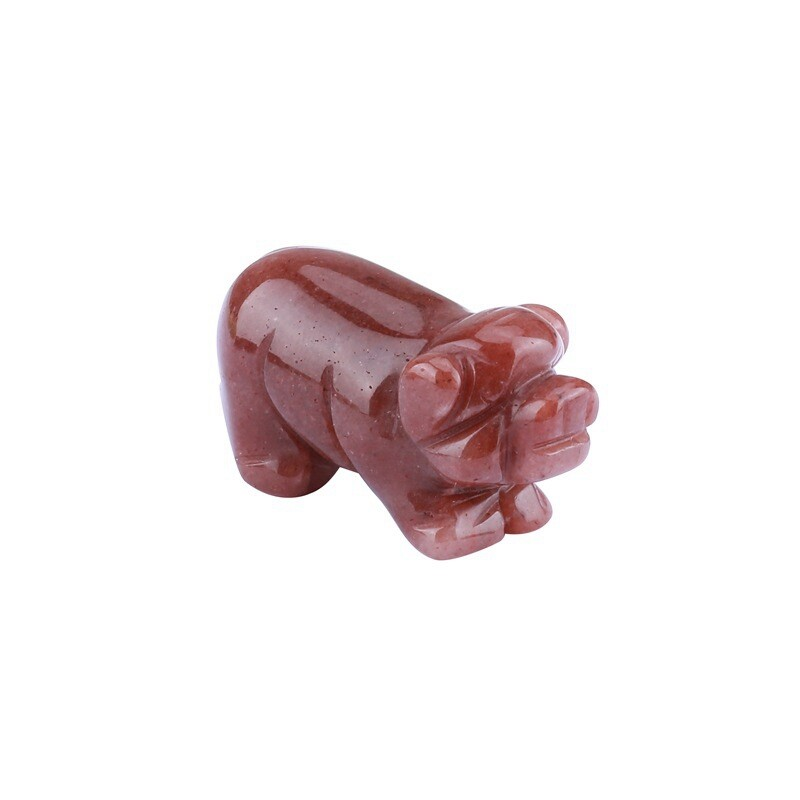 1.5&apos;&apos; Natural Quartz Crystal Cute Baby Piggy Hand Carved Healing Animal Decor