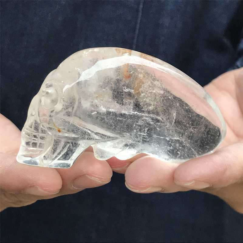 0.13kg Natural clear quartz skull carved Quartz Crystal skull Healing