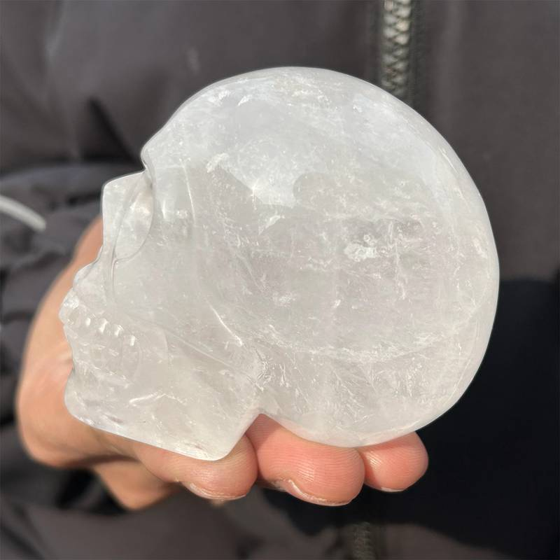 0.34kg Natural clear quartz skull carved Quartz Crystal skull Healing