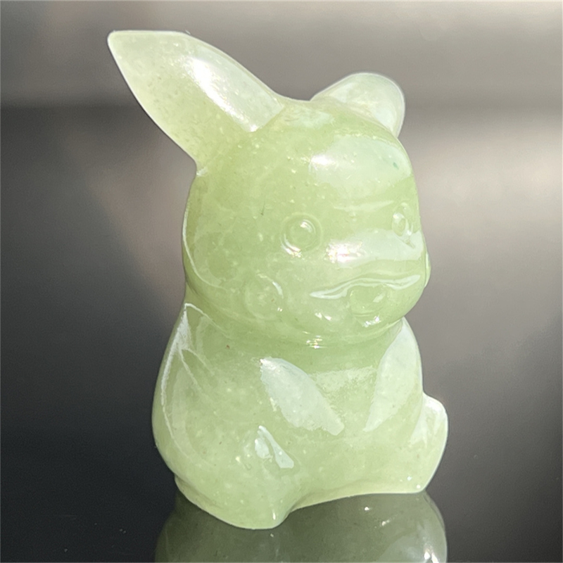 1.5" Natural quartz carved Pikachu skull Quartz crystal skull reiki healing