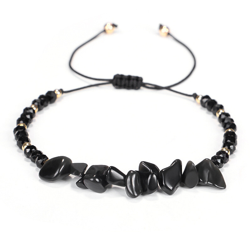 Gemstone Bracelet Natural Anxiety Stone Lucky Crystal Chakra Adjustable Reiki UK