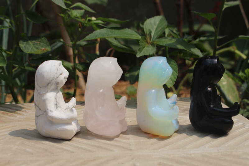 4pcs 50mm natural many kinds of materials quartz  carving sloth