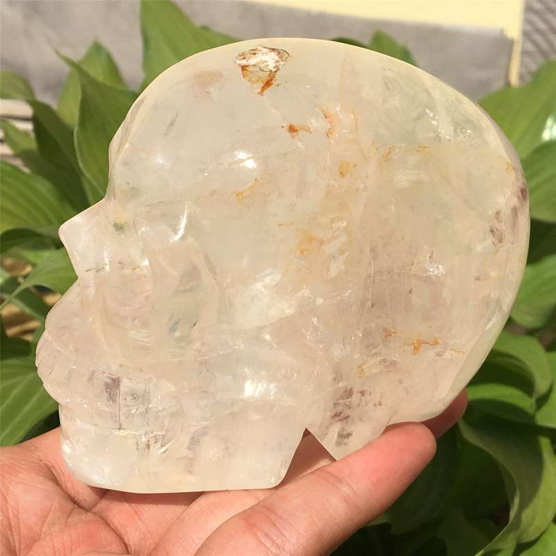 0.72kg Natural clear quartz skull carved Quartz Crystal skull Healing
