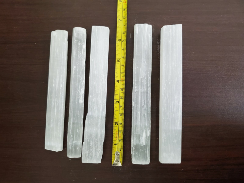 Selenite Sticks Collection 1 Lb Natural White Gypsum Crystal Blades Wands 5.5"