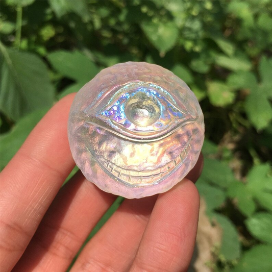 1PC Titanium Rainbow Melting stone ball Quartz  Mysterious Eyeball Reiki Heal