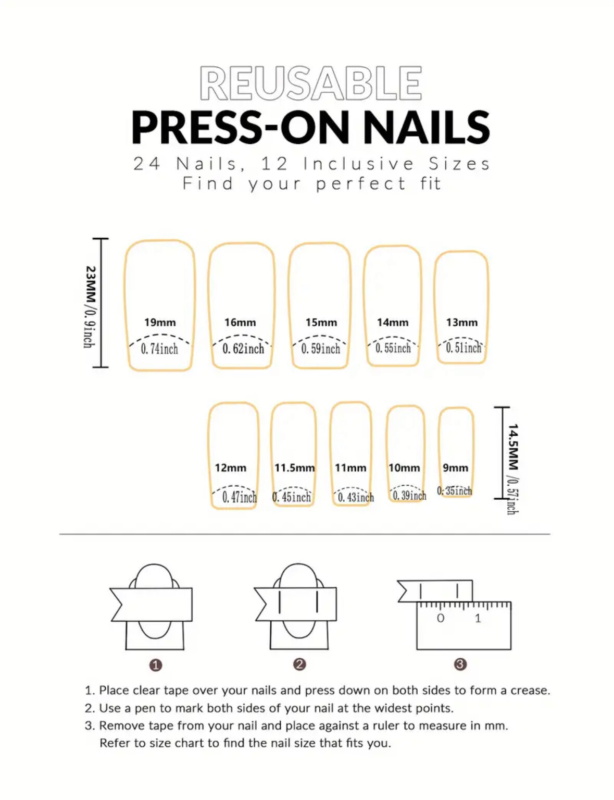 24pcs Press On False Finger Nails Fake Nails Glittered Solid Colours 52 Options