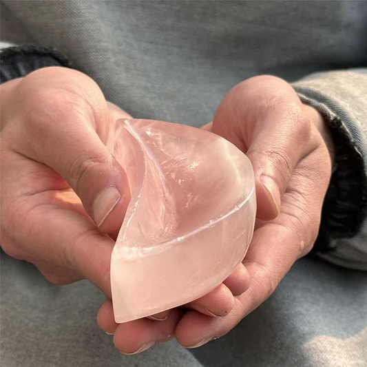 0.2kg Natural rose quartz moon ashtray carved Quartz Crystal skull Healing