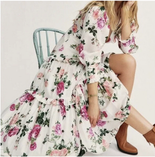 LoveShackFancy  lorencia roses long maxi dress XS 2  NWT $700