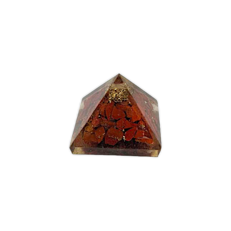 20-25 MM Orgonite Healing Crystal Pyramid Orgone Red Jasper Reiki Table Decor