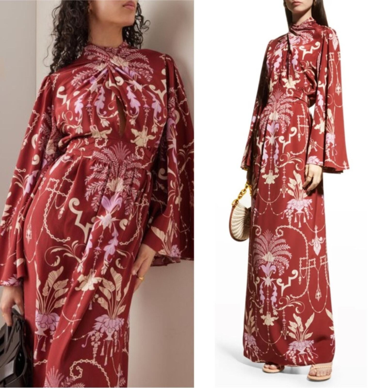 NWT JOHANNA ORTIZ Silk Hanging Garden Floral Printed Kimono Maxi Dress Sz 0