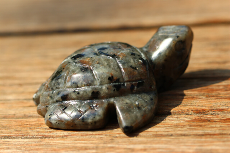 2&apos;&apos; Carved Natural Yooperlite sea Turtle Reiki Quartz Crystal Skull Healing 1pc