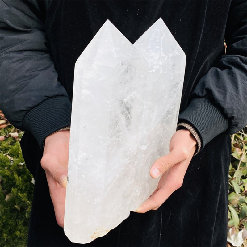 8390g Natural  White Quartz Obelisk Crystal Wand Point Healing Mineral Stone