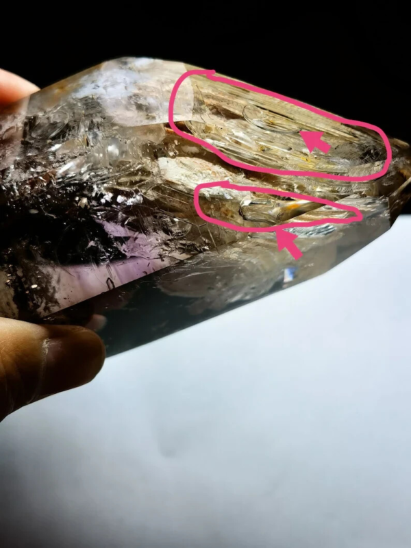 Collection Tibet Purple Amethyst Crystal 3 Visible Moving Bubble Enhydro 5.03 in