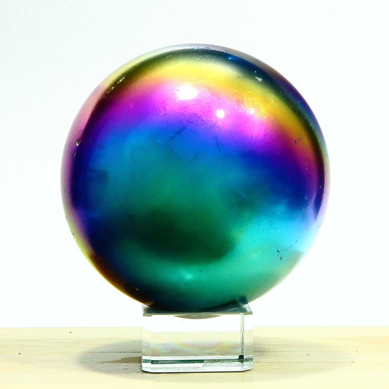 838g Natural Crystal Electroplated Rainbow Crystal Ball Quartz Sphere Healing