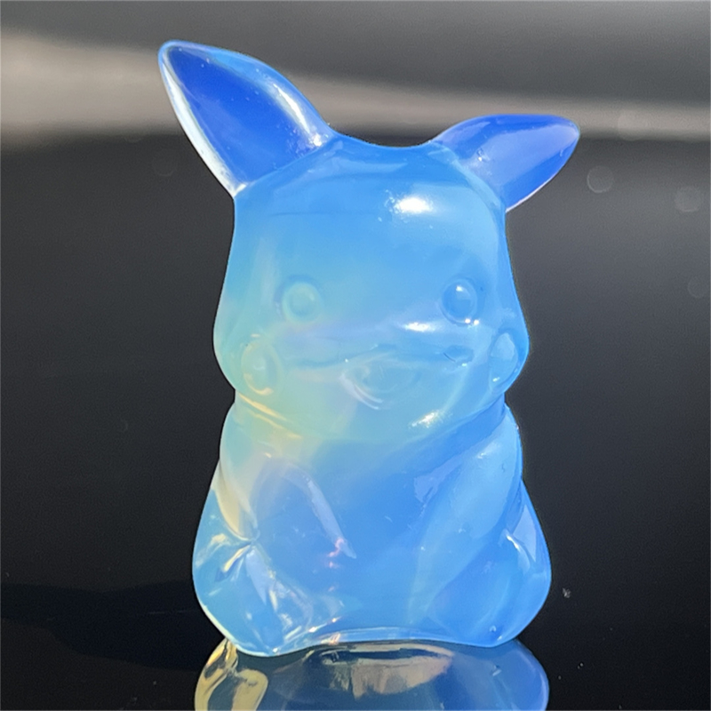 1.5" Natural quartz carved Pikachu skull Quartz crystal skull reiki healing