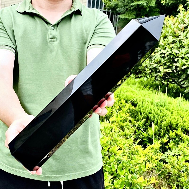 6.72LB Natural obsidian obelisk quartz crystal energy column