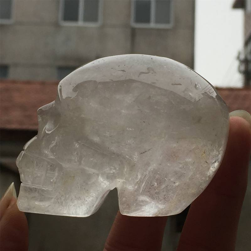 0.26kg Natural clear quartz skull carved Quartz Crystal skull Healing