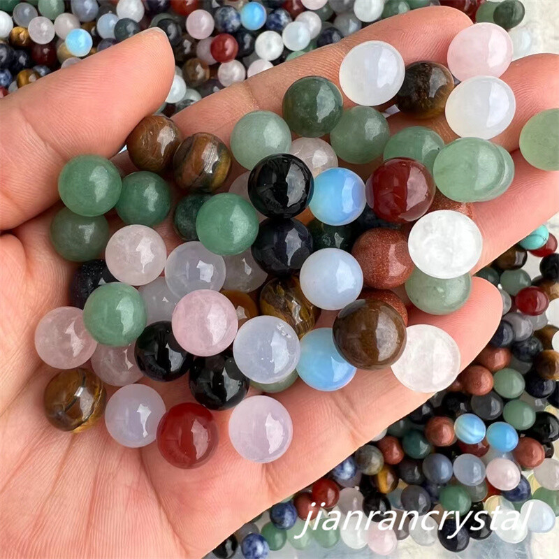 10pcs Mix Natural Quartz Mini Ball Quartz Crystal sphere Healing reiki Gem