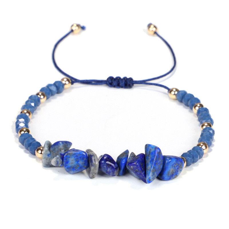 Gemstone Bracelet Natural Anxiety Stone Lucky Crystal Chakra Adjustable Reiki UK