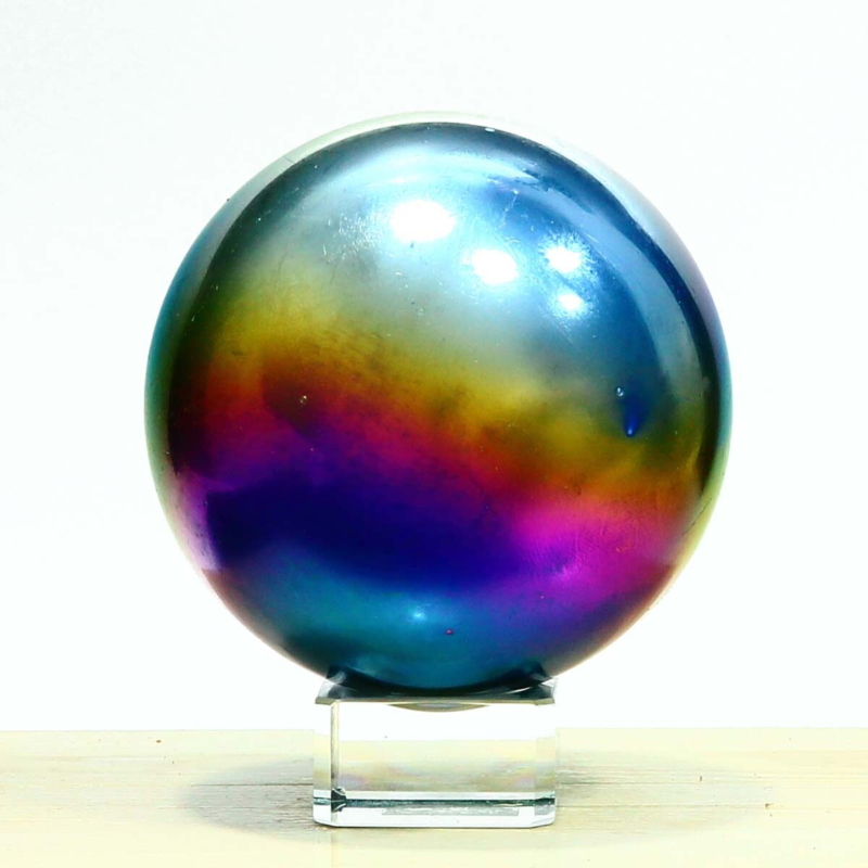 832g Natural Crystal Electroplated Rainbow Crystal Ball Quartz Sphere Healing