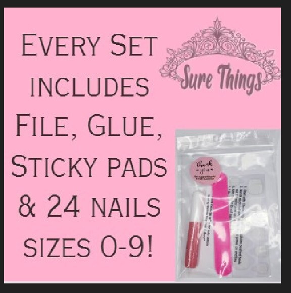 24 Medium Press on Nails kit glue on square baby boomer french white nude