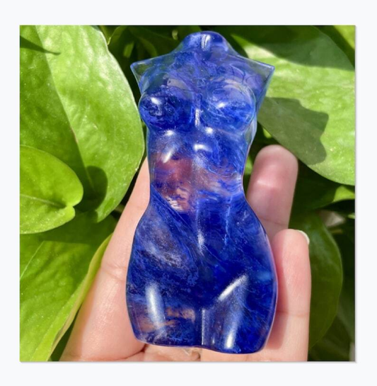 1PC Blue Melting Stone Goddess Crysta Decoration Reiki Heal Collection gift