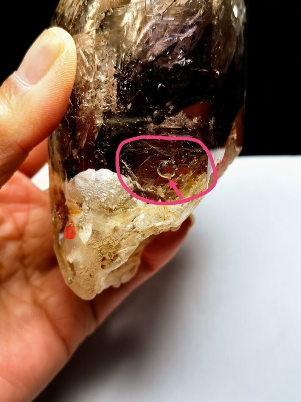 Collection Tibet Purple Amethyst Crystal 3 Visible Moving Bubble Enhydro 5.03 in