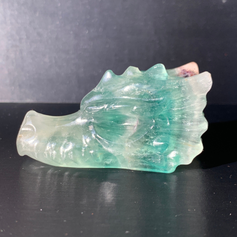 Natural Fluorite Faucet Carving,Reiki Quartz Crystal Skull Decoration 1 Pieces
