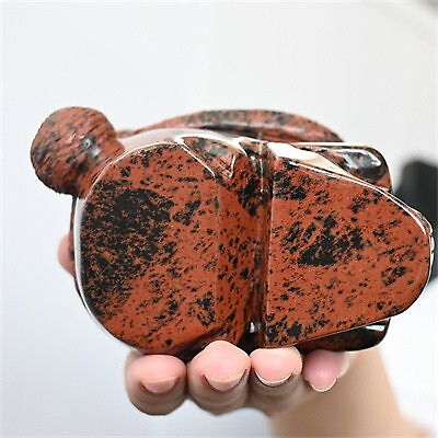 1.02kg Hand Carved Natural Red Obsidian Santa Hat Skull Reiki Crystal Skull Gift