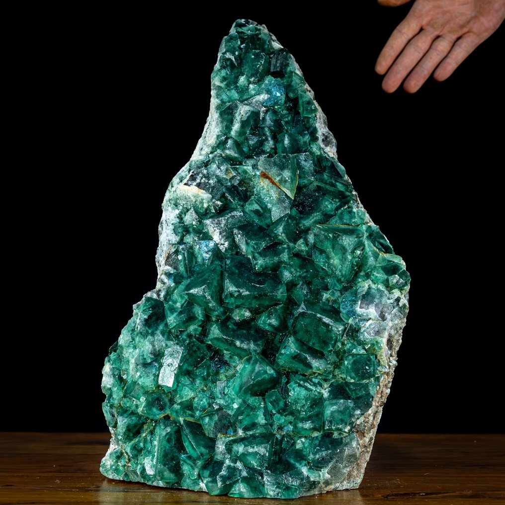 Natural Green-Blue Fluorite Crystal Cluster On Matrix- 15423.19 g
