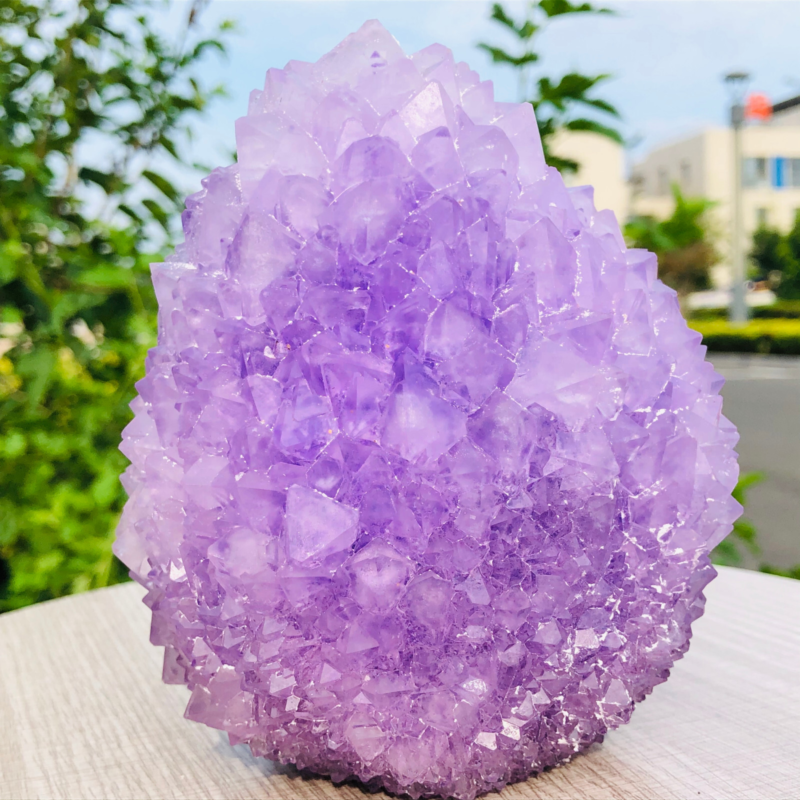 1020g Home Decor Purple Potassium ALUM Octahedral Crystal Stunning Crystal HD187