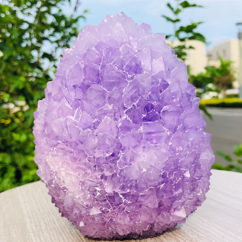1020g Home Decor Purple Potassium ALUM Octahedral Crystal Stunning Crystal HD187