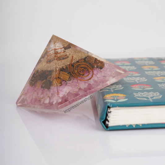 XL Tiger Eye Rose Quartz Onyx Orgone Pyramid Crystal Healing Free Shipping