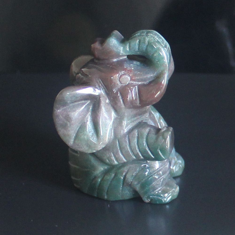 Carved gemstone crystal sitting elephant figurine animal carving home decor 2&apos;&apos;