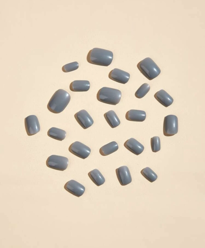 Press On Nails Short Oval Various Colours Nude False Fake Nail 24pcs With Glue